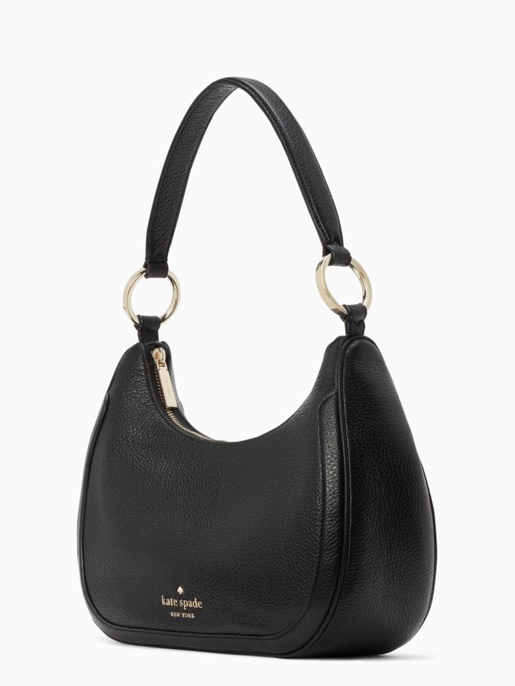 Kate Spade,leila pebbled leather shoulder bag,Black