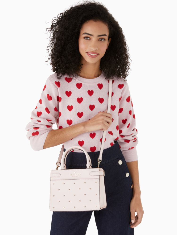 Kate Spade Staci Saffiano Leather Crossbody Bag Pink Polka Dot