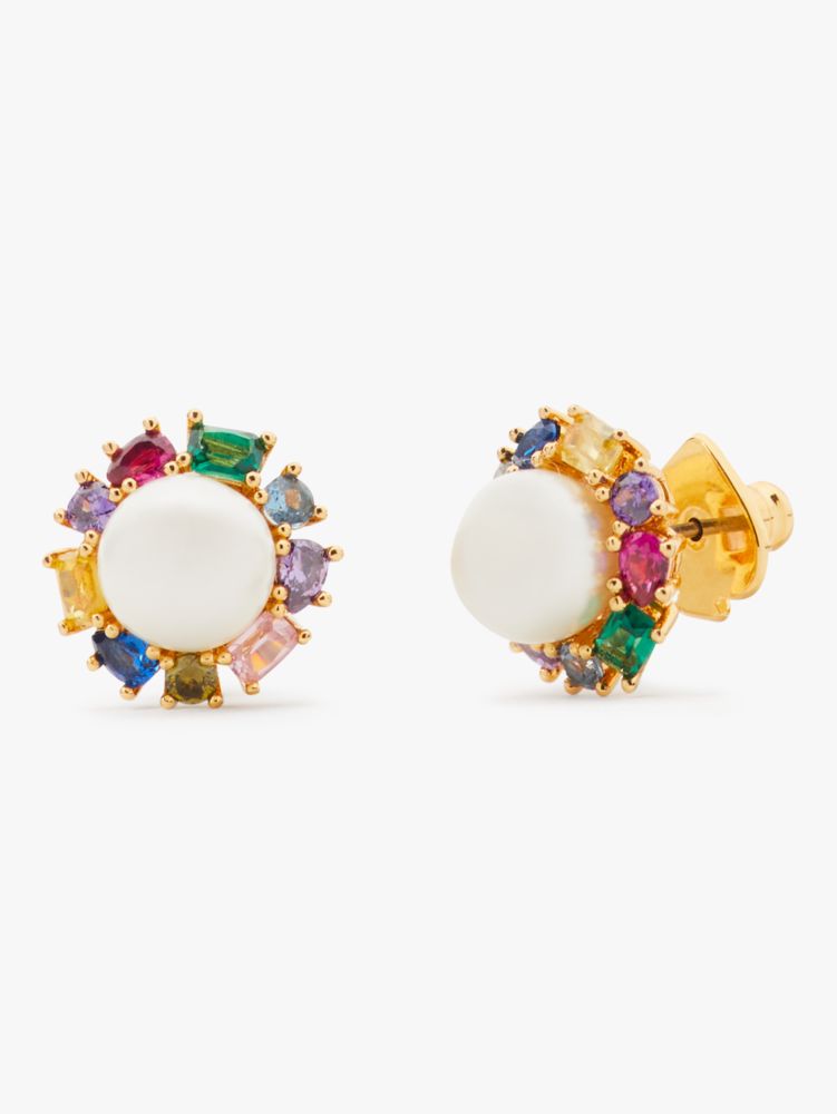 Kate Spade,Candy Shop Pearl Halo Studs,Multi