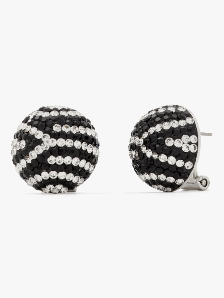 Kate Spade,Earn Your Stripes Statement Studs,Black Multi