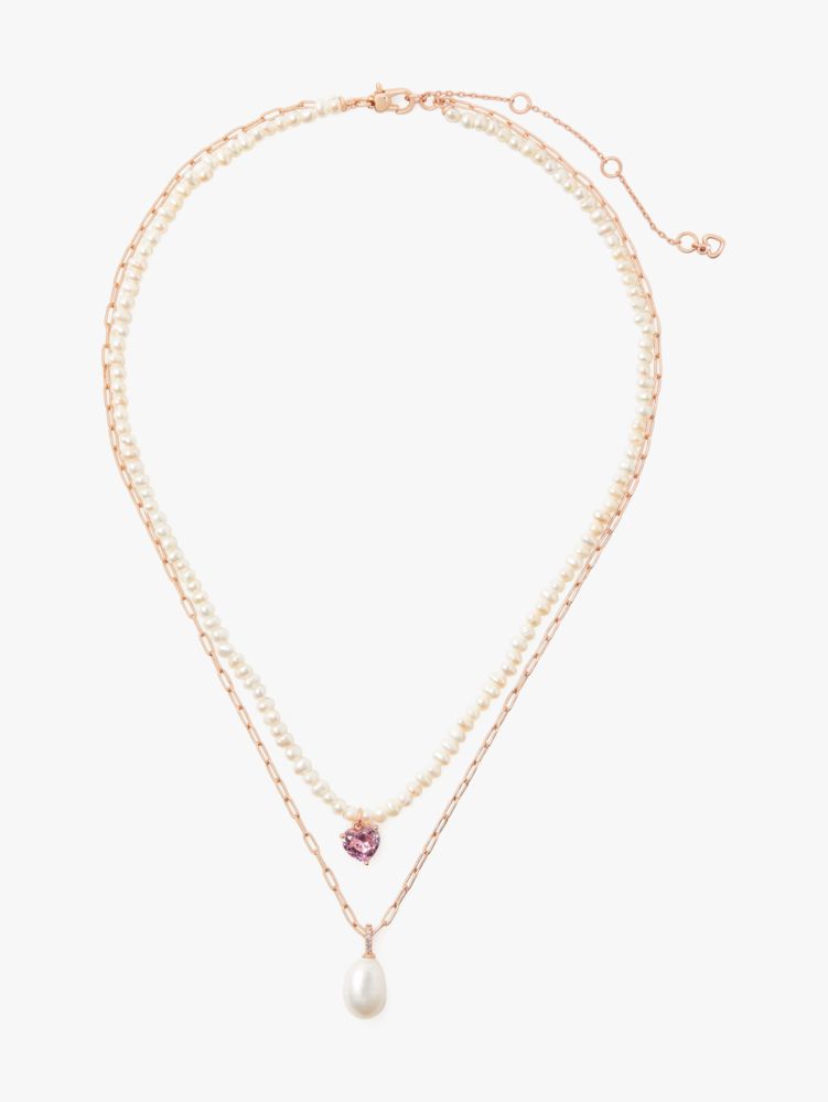 kate spade new york My Love Pearl Heart Short Pendant Necklace