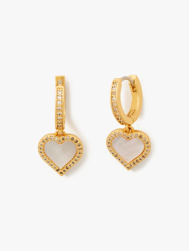 Kate Spade,Take Heart Huggie Hoops,