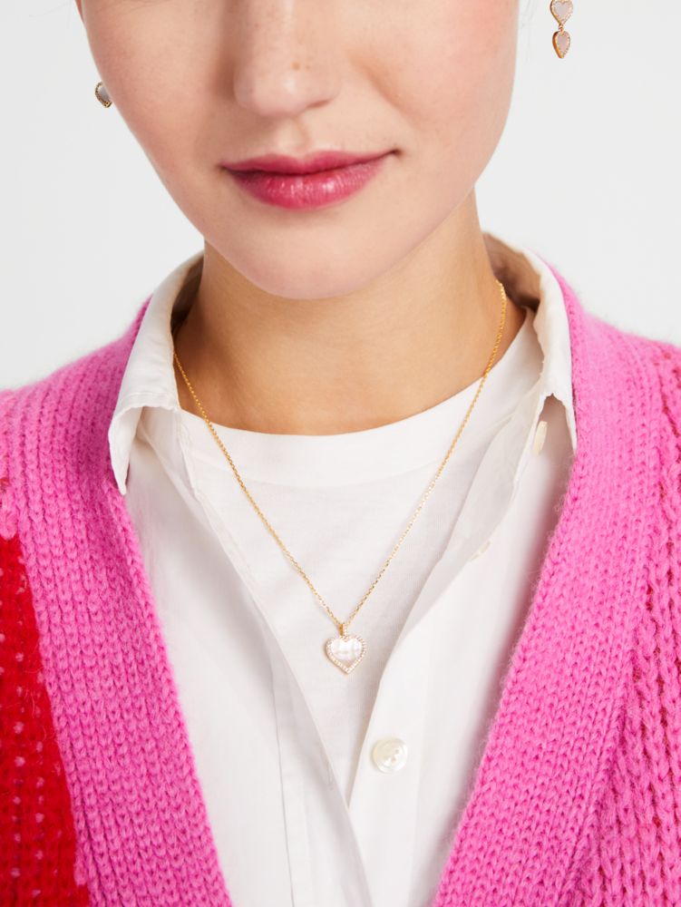 Kate spade clearance pink heart necklace