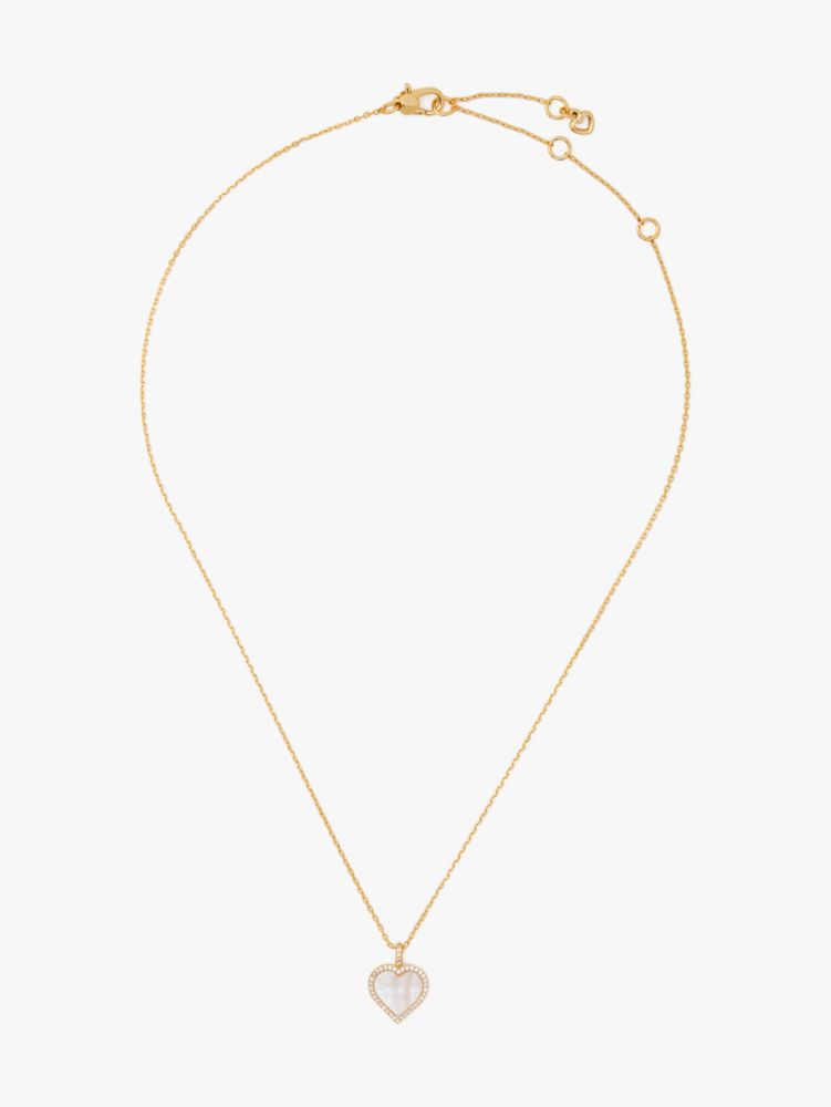 Kate Spade,Take Heart Pendant,Clear/Gold