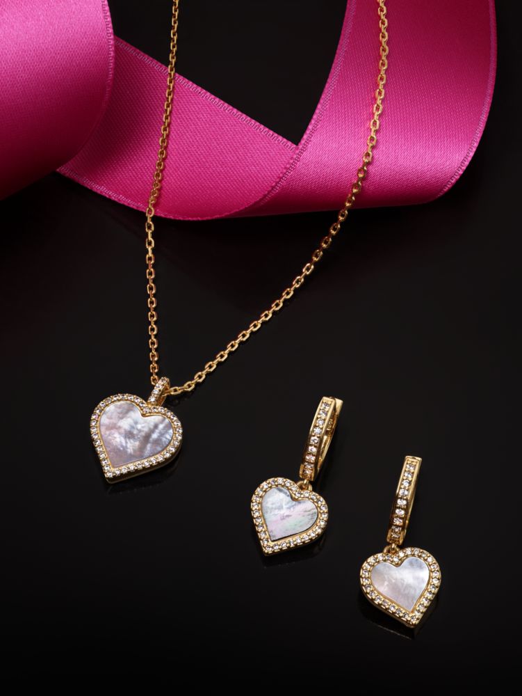 Kate spade heart necklace on sale and earring set