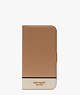 Kate Spade,Morgan Colorblock iPhone 14 Pro Max Magnetic Wrap Folio Case,Cafe Mocha Multi