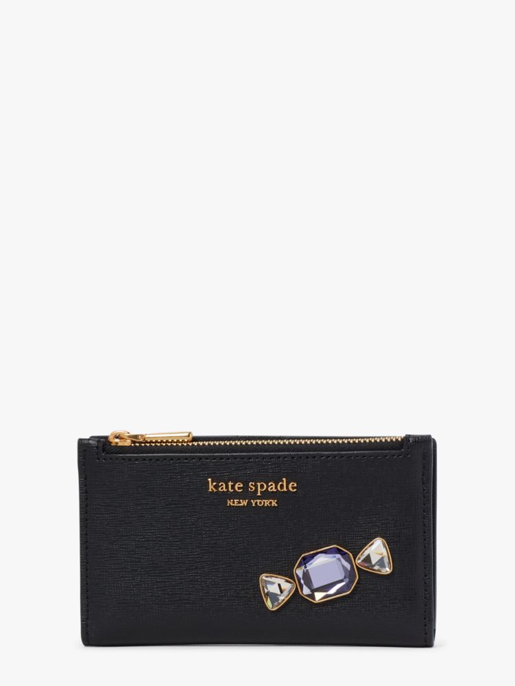 Gala Stone Embellished Small Slim Bifold Wallet, , Product