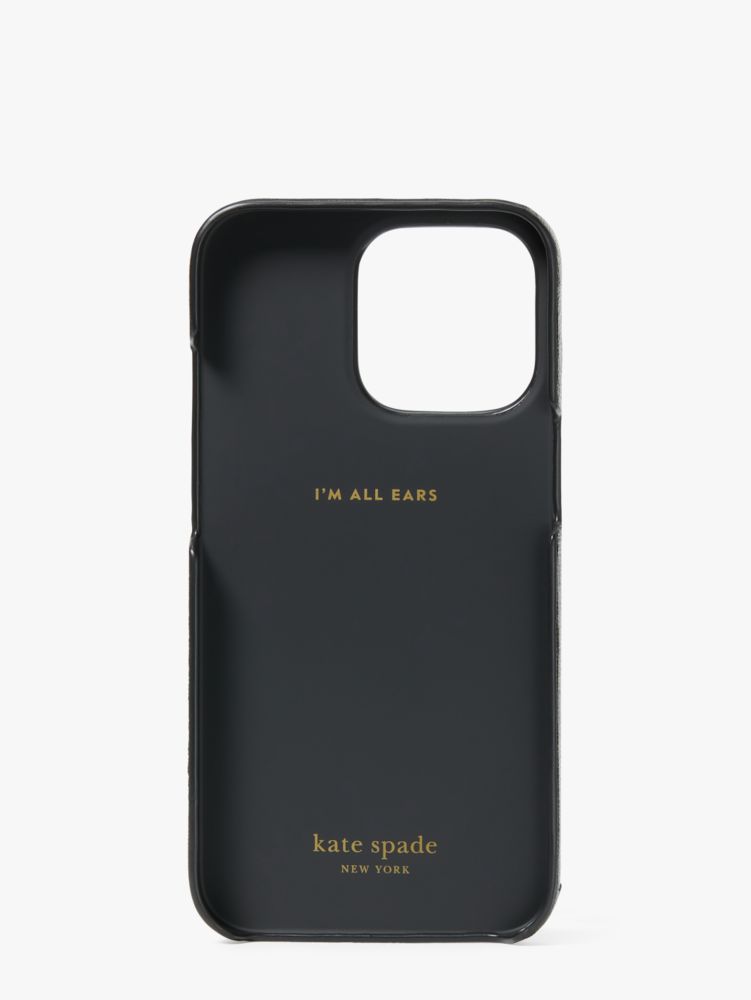 Kate Spade,Pearl & Pavé iPhone 13 Pro Crossbody,Case,Leather,Logo,Pearl,Word Embellishment,Casual,