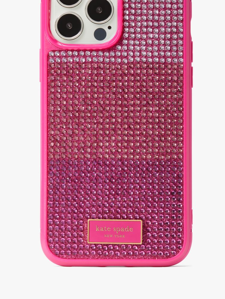 Kate Spade,Gala Rhinestone Embossed iPhone 13 Pro Max Case,Glitter,