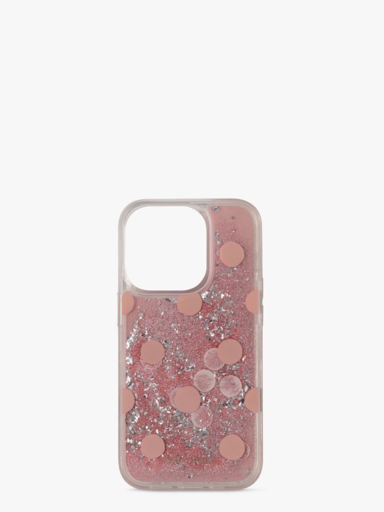 Kate Spade,Liquid Glitter Confetti Dot iPhone 14 Pro,Multi
