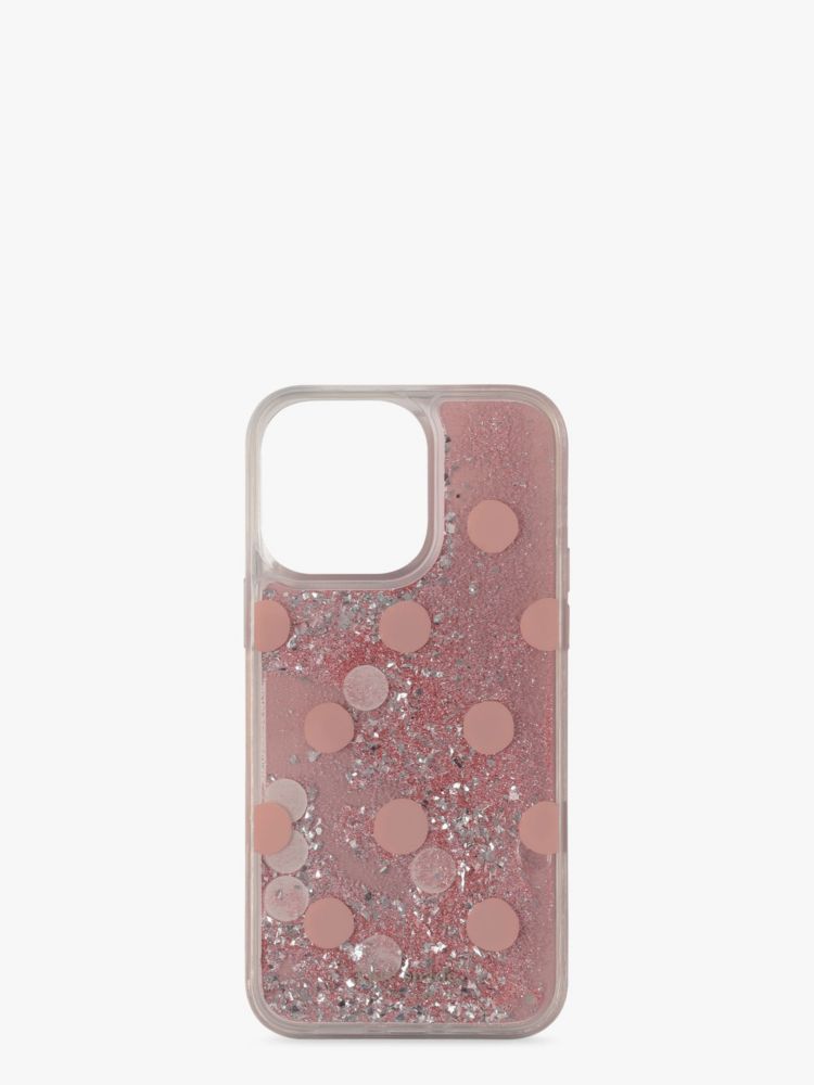 Kate Spade,Liquid Glitter Confetti Dot iPhone 14 Pro Max,Multi