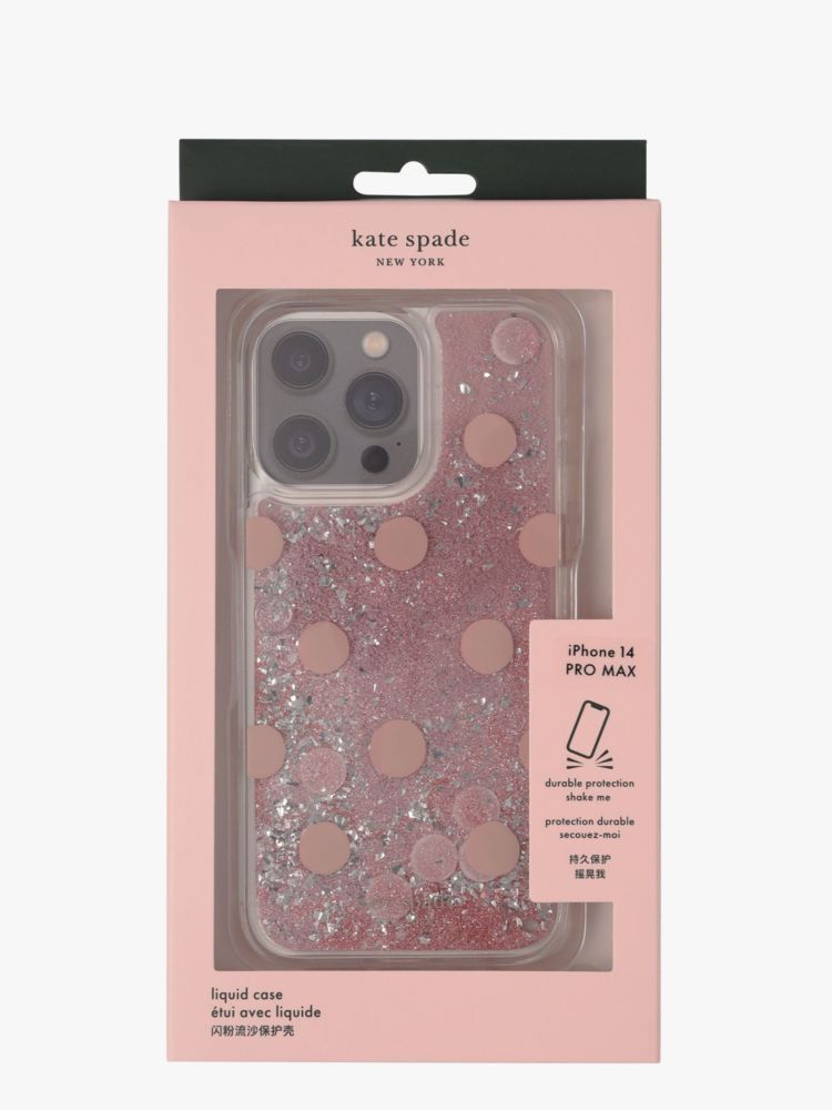 Kate Spade,Liquid Glitter Confetti Dot iPhone 14 Pro Max,Multi