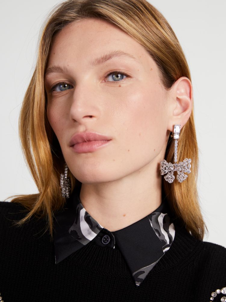 Kate Spade,Take A Bow Linear Earrings,