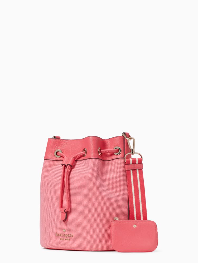 Kate Spade,ロージー キャンバス バケット バッグ,全てのアウトレット,ピンクペッパーコーンマルチ