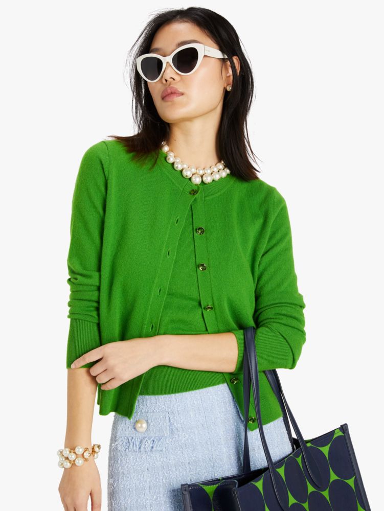 Cashmere Crewneck Cardigan | Kate Spade New York