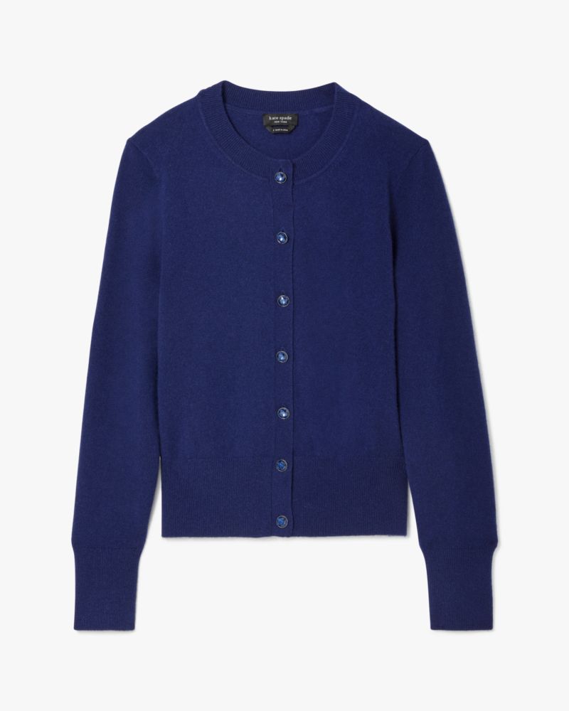 Kate Spade,Cashmere Crewneck Cardigan,French Navy