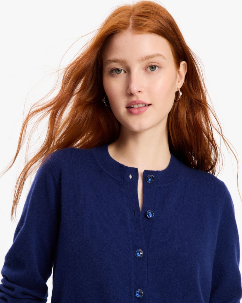 Kate Spade,Cashmere Crewneck Cardigan,French Navy