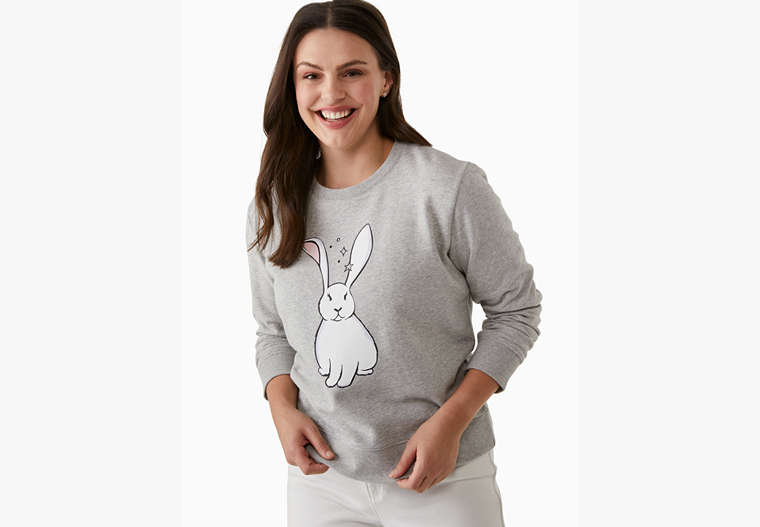 Kate Spade,bunny sweatshirt,cotton,Grey Melange