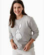 Kate Spade,bunny sweatshirt,cotton,Grey Melange