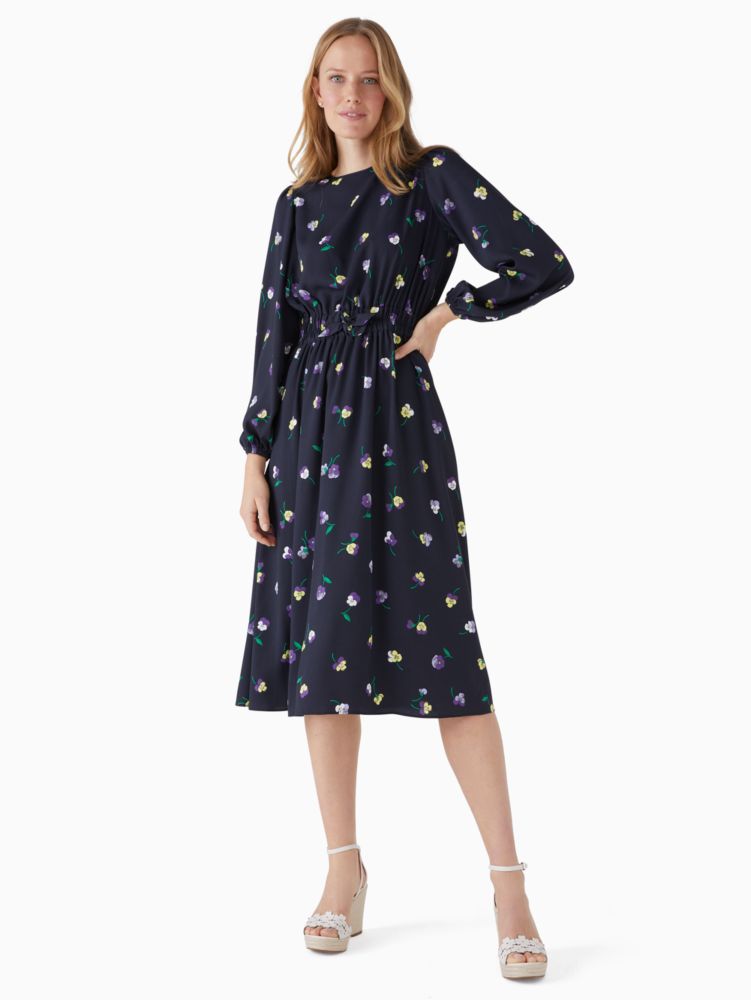 Kate Spade,Pansy Toss Midi Dress,A-Line,Blazer Dress,Bow,Day Party,Navy