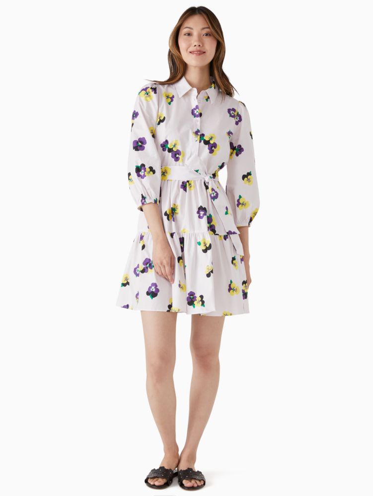 Kate Spade,pansy toss shirtdress,cotton,Light Pale Amethyst