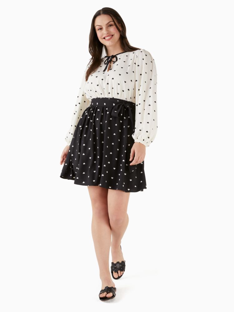 Kate Spade,perfect heart dress,Polyester,Black/Cream