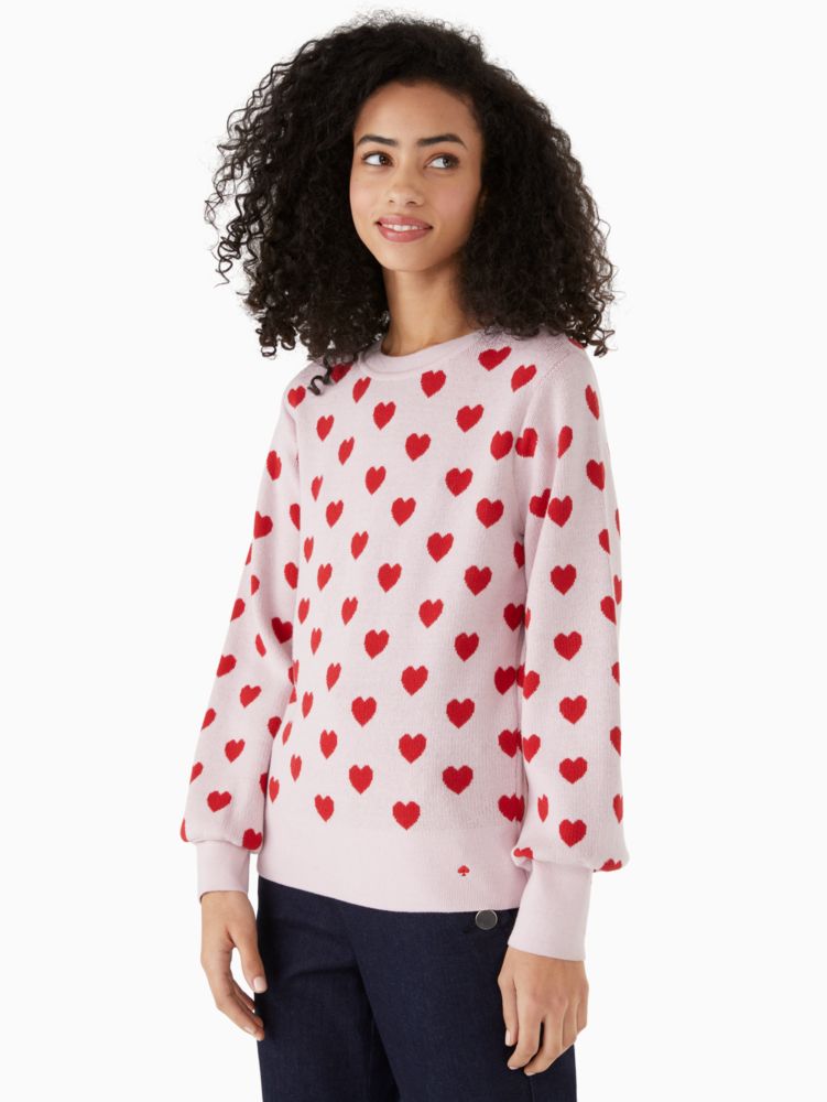 Kate Spade,Perfect Heart Sweater,Alpaca Blend,Chalk Pink