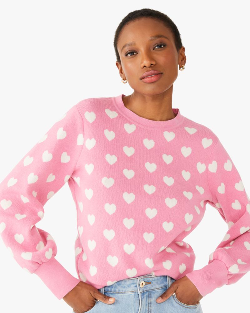 Kate Spade,Perfect Heart Sweater,Alpaca Blend,Rich Carnation image number 0