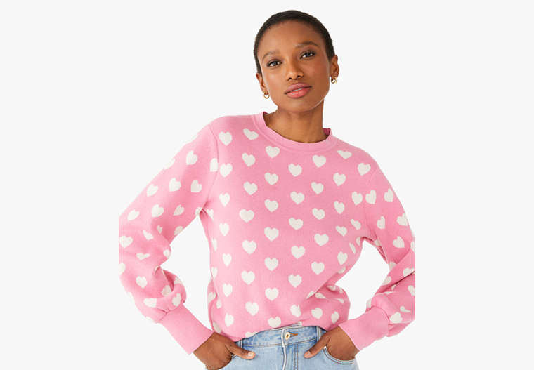 Kate Spade,Perfect Heart Sweater,Alpaca Blend,Rich Carnation image number 0