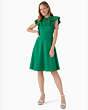 Kate Spade,ponte flutter-sleeve dress,Viscose,Green Bean