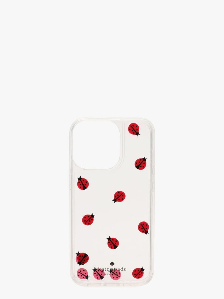 Kate Spade, Ladybug Party Printed iPhone 13 Pro Case,Clear