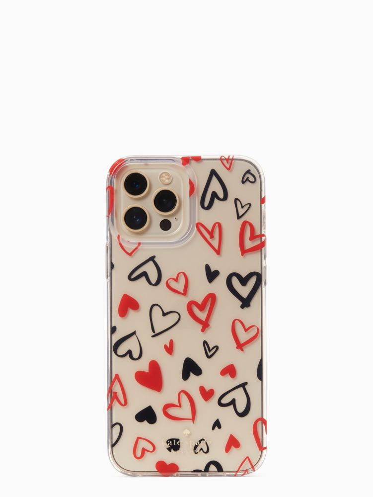 Kate Spade,スクリブル ハート プリント 13 pro ケース,テック,クリア