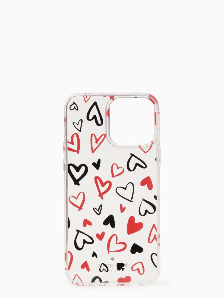 Kate Spade,hearts resin iphone 13 pro case,Clear