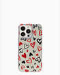 Kate Spade,hearts resin iphone 13 pro max case,Clear