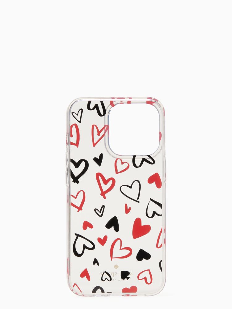 Kate Spade,hearts resin iphone 13 pro max case,Clear