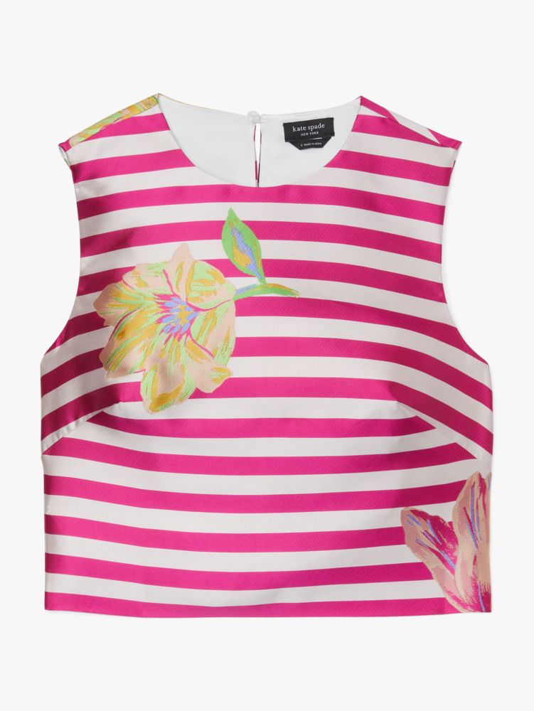 Kate Spade,Tulip Stripe Shell,Polyester,Tank,Blouse,Casual,Multi Color