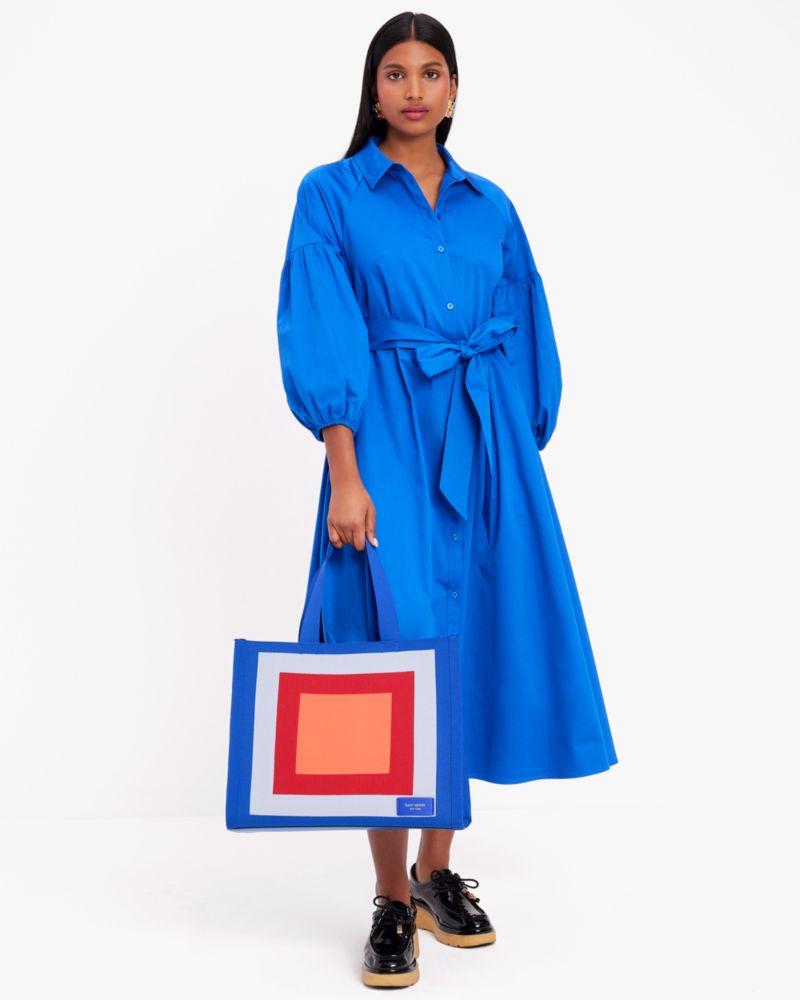 Kate Spade,ポプリン ダコタ ドレス,ウェア,ステンドグラスブルー