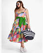 Patchwork Stripe Tiered Dress, , Product