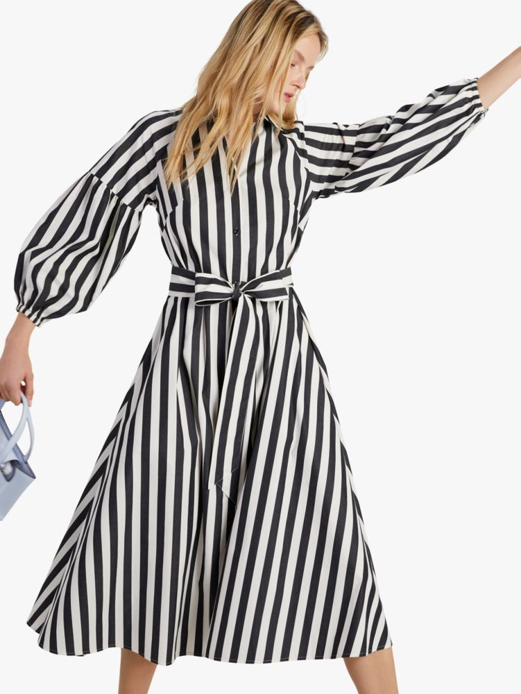 Kate Spade,Terrace Stripe Dress,Wear to Work,Black/Cream