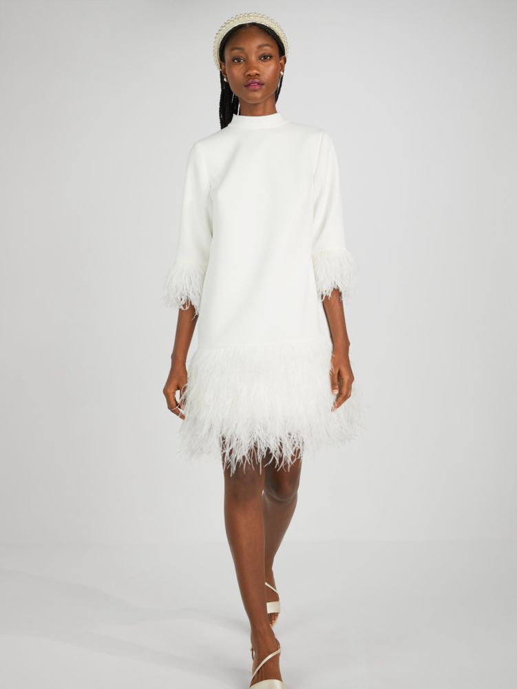 White Ostrich Feather Dress