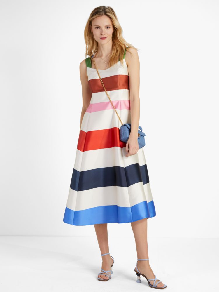 Kate Spade,Adventure Stripe Grace Dress,Polyamide,Polyester,Spandex,Woven,Lining Polyester,A-Line,No Embellishment,Lined,D...,Multi Color