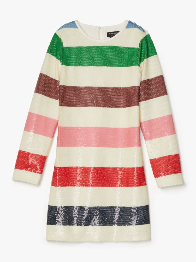 Kate Spade,Adventure Stripe Sequin Shift Dress,Multi Color