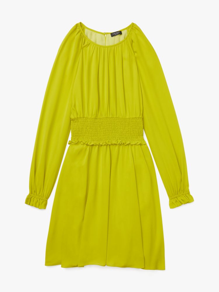 Smocked Silk Georgette Dress | Kate Spade New York