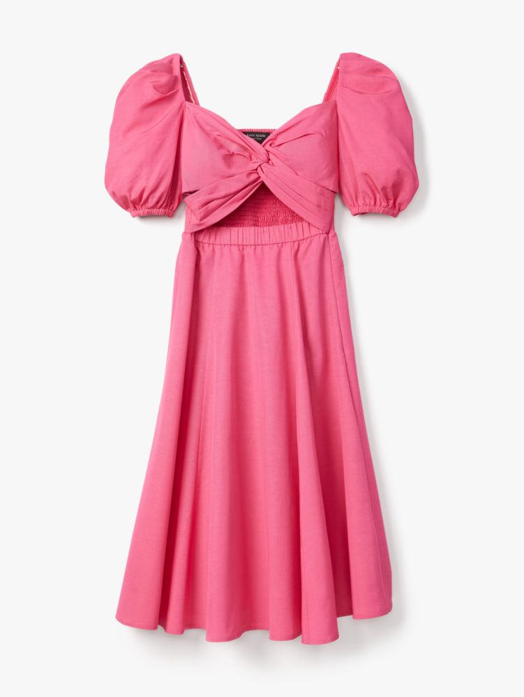 Kate Spade,Twist Bodice Puff Sleeve Dress,