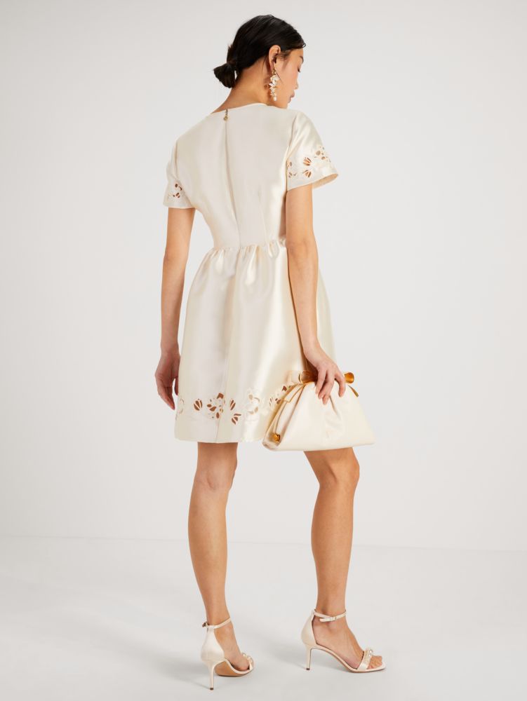 French Cream Embroidered Cutwork Dress