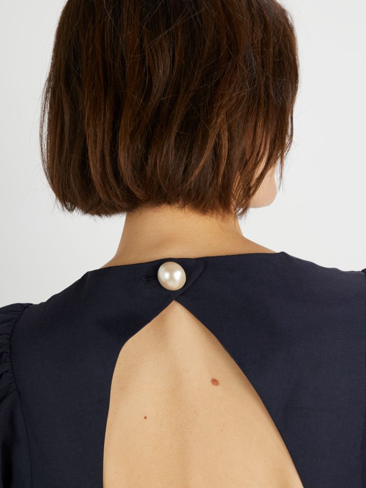 Kate Spade,Pearl Embellished Open Back Dress,Cocktail,Blazer Blue