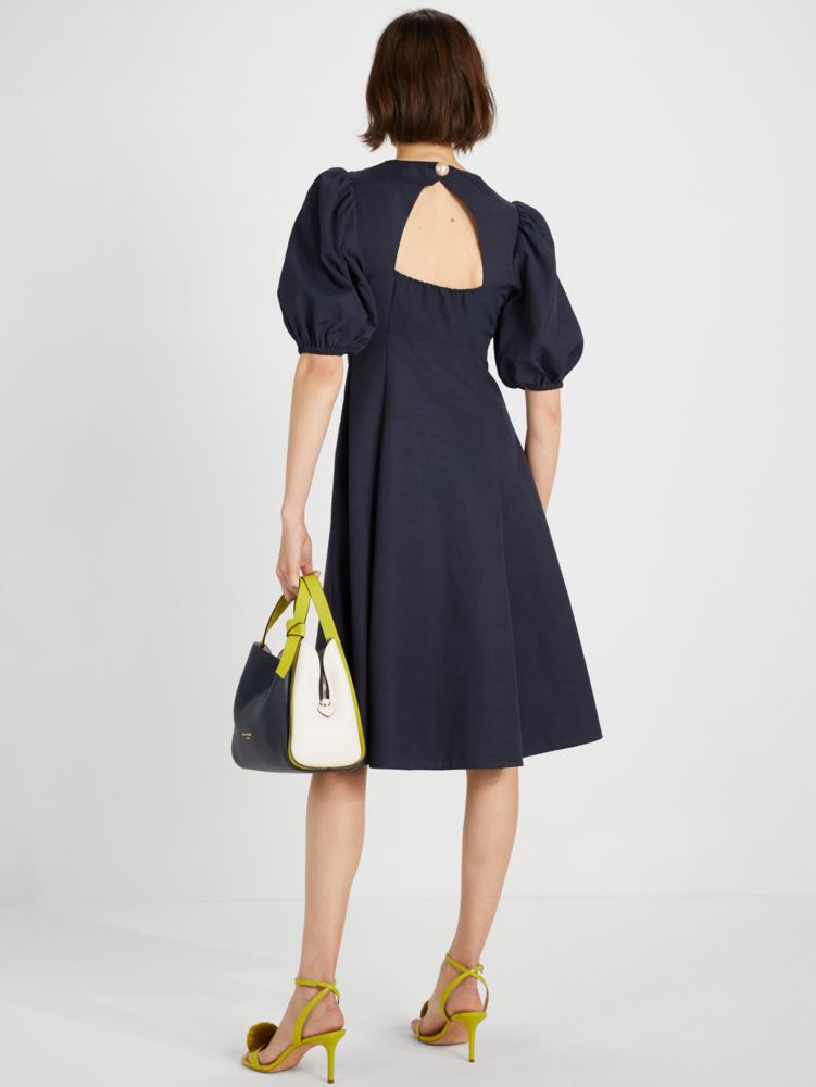 Kate Spade,Pearl Embellished Open Back Dress,Black