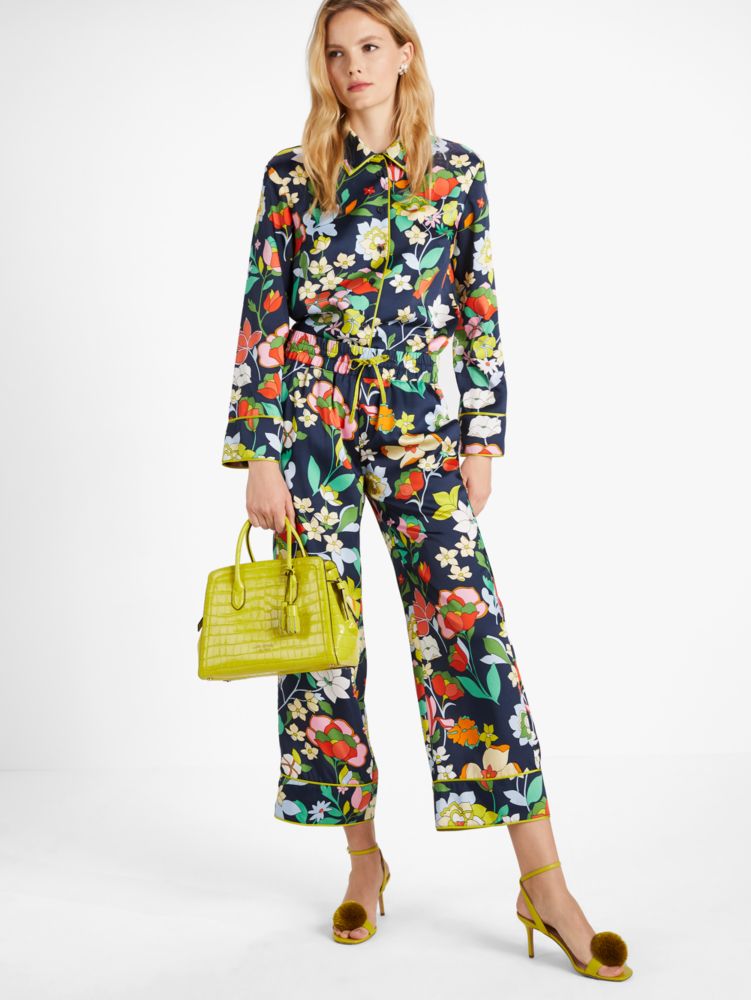 Kate Spade,Flower Bed Twill Shirt,Blazer Blue Multi