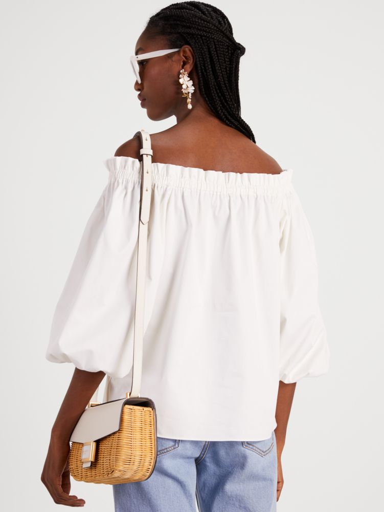 Kate Spade,Off-the-shoulder Floral Embellished Top,