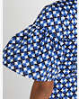 Kate Spade,Patio Tile Flounce Sleeve Top,Cream/Blazer Blue